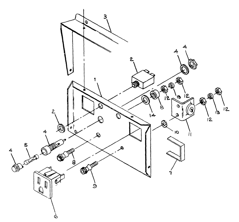 Control Panel No. 61795 Diagram and Parts List for 8773-0-G2450  Briggs and Stratton Generator